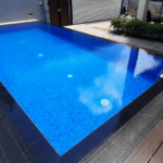 Completed residential courtyard swimming pool by Waterways Engineering